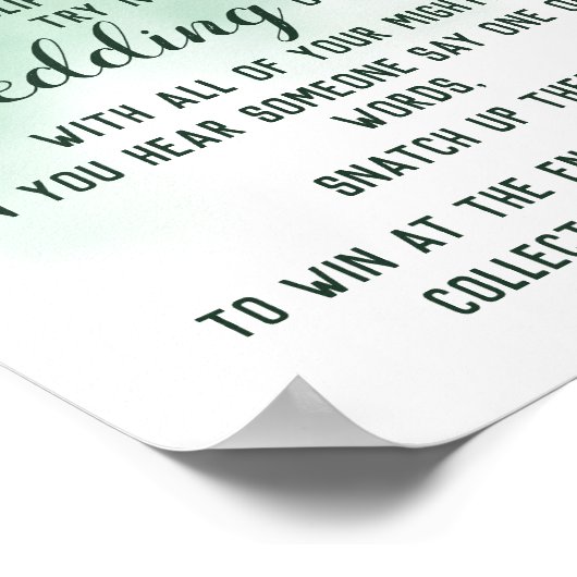 Setzen Sie ein Clothespin-Brautparty-Spielzeichen Poster (Ecke)