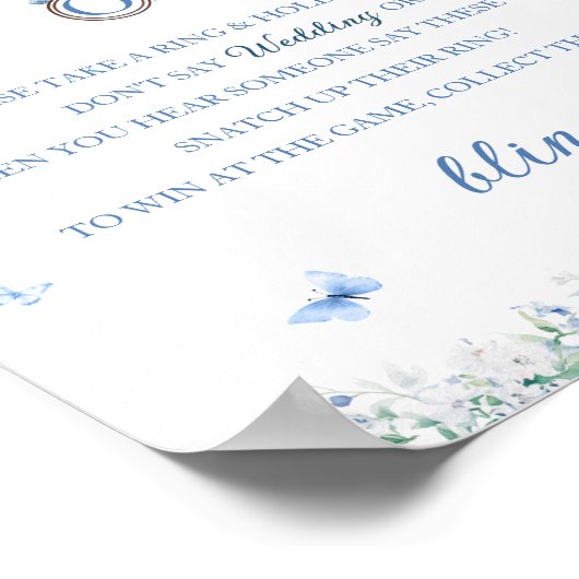 Setzen Sie einen Ring auf das Blue Chinoiserie Bra Poster (Ecke)