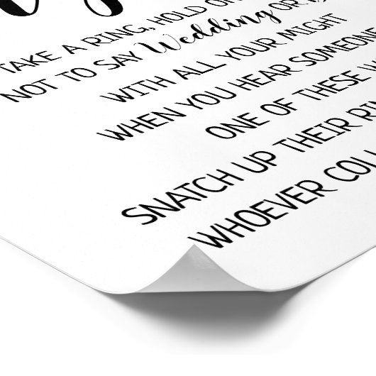 Setzen Sie einen Ring auf das Brautparty Hochzeits Poster (Ecke)