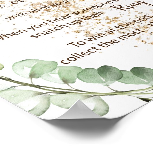 Setzen Sie einen Ring auf das Kräuterschuhzeichen Poster (Ecke)