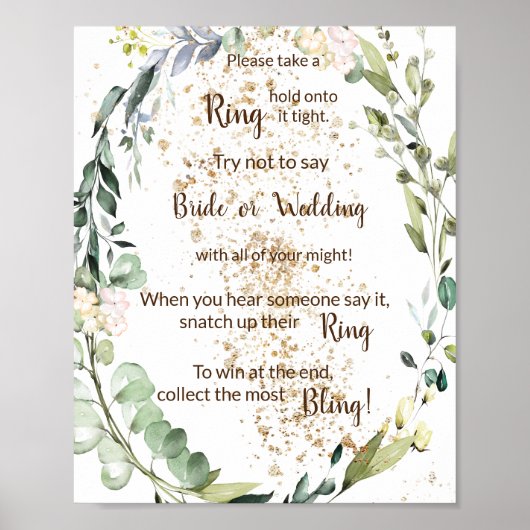 Setzen Sie einen Ring auf das Kräuterschuhzeichen Poster (Vorne)