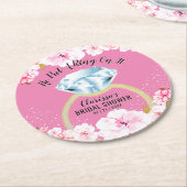 Setzen Sie einen Ring auf die moderne Diamantflora Runder Pappuntersetzer (Angewinkelt)