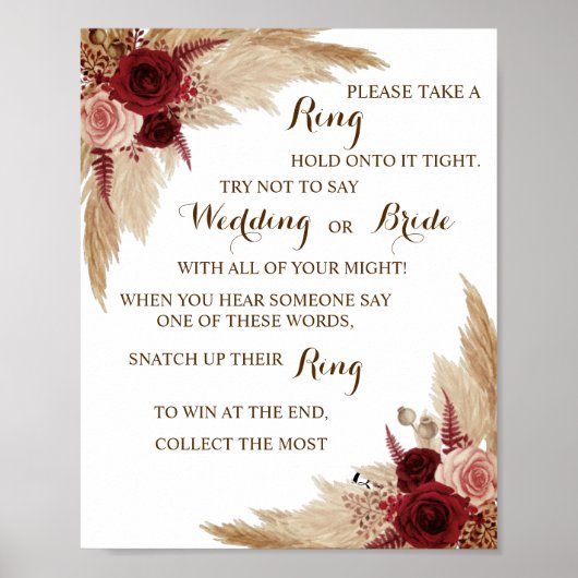 Setzen Sie einen Ring auf Pampas Brautparty Game S Poster (Vorne)
