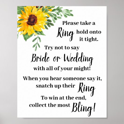 Setzen Sie einen Ring auf sie Sonnenblumen Duschge Poster (Vorne)