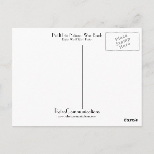 Setzen Sie es in Staatsanleihen aus dem nationalen Postkarte (Rückseite)