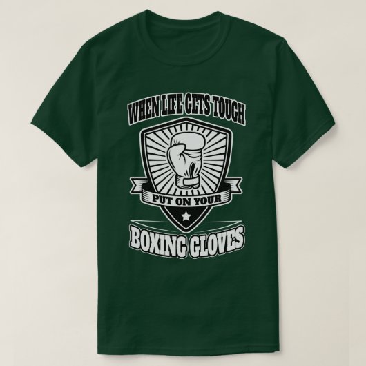 Setzen Sie Ihre Boxhandschuhe an T-Shirt (Design vorne)
