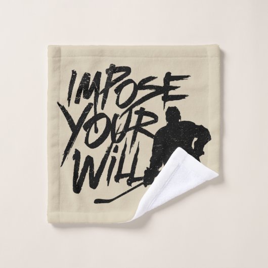 Setzen Sie Ihren Willen (Hockey) Badhandtuch Set (Waschlappen)