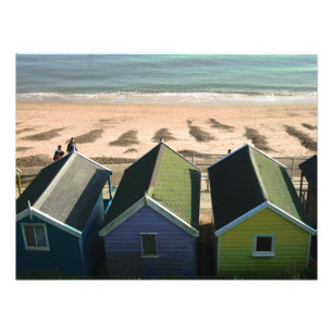 Setzen Sie Küste-Foto des Sandes der blauen Himme Fotodruck