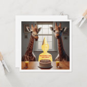 Setzen Sie mein Gesicht in das Bild, Giraffe & Kin Karte (Vorderseite/Rückseite Beispiel)