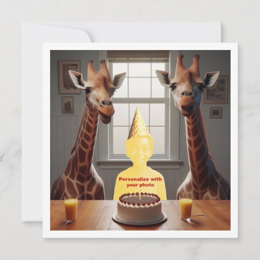 Setzen Sie mein Gesicht in das Bild, Giraffe & Kin Karte (Vorderseite)