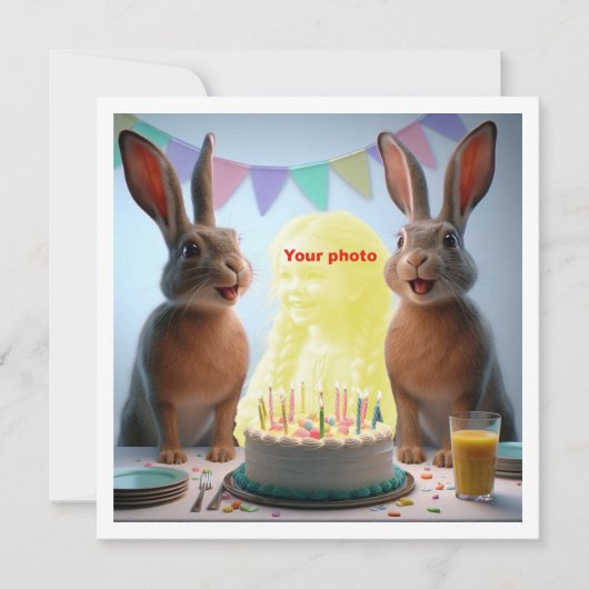 Setzen Sie mein Gesicht in das Bild, Hasen und Kin Karte (Vorderseite)