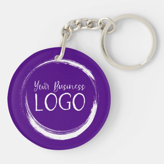 Setzen Sie mein Logo auf ein Round Indigo Schlüsselanhänger (Rückseite)