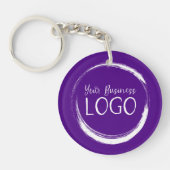 Setzen Sie mein Logo auf ein Round Indigo Schlüsselanhänger (Vorderseite)