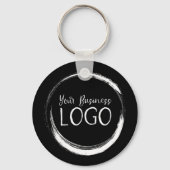 Setzen Sie mein Logo auf ein rundes Schwarz Schlüsselanhänger (Vorderseite)
