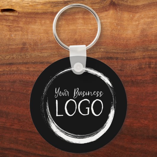 Setzen Sie mein Logo auf ein rundes Schwarz Schlüsselanhänger (Vorderseite)