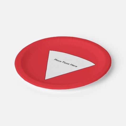 "Setzen Sie Pizza-hier" PapierTeller (Schrägansicht)