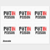 Setzen Sie Putin ins Gefängnis Quadratischer Aufkleber (Blatt)