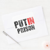 Setzen Sie Putin ins Gefängnis Quadratischer Aufkleber (Umschlag)