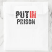 Setzen Sie Putin ins Gefängnis Quadratischer Aufkleber (Tasche)