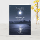 Setzen Sie sich in die dunkle Ermutigungskarte. Karte (Gelbe Blume)