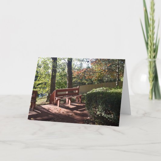 Setzen Sie sich mit mir auf diese Bank! Dankeskarte (Vorderseite)
