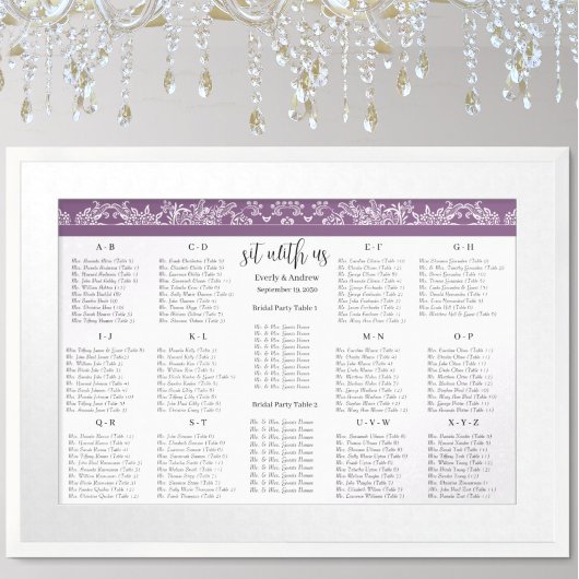 Setzen Sie sich mit unserer Plum Seating Chart Alp Poster