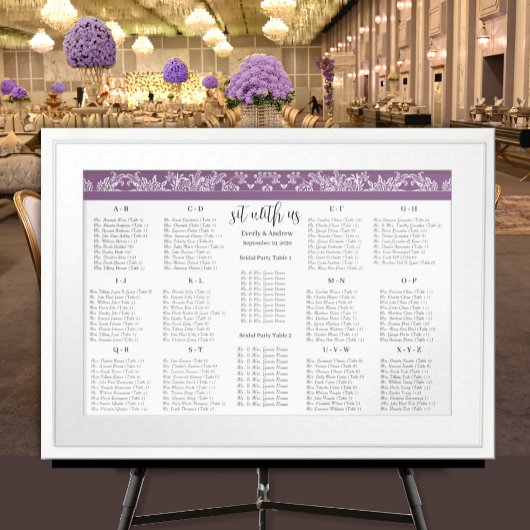 Setzen Sie sich mit unserer Plum Seating Chart Alp Poster