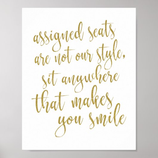 Setzen Sie sich überall hin, wo Sie Lächeln Glitze Poster (Vorne)