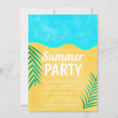 Setzen Sie Spaßsommer-Party der SandPalme Einladung (Vorderseite)