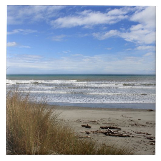 Setzen Sie Szene, Sand, Meer und blauen Himmel auf Fliese (Vorderseite)
