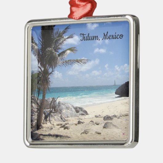 Setzen Sie Tulum, Mexiko - Sonne - Ferien - Ornament Aus Metall (Links)