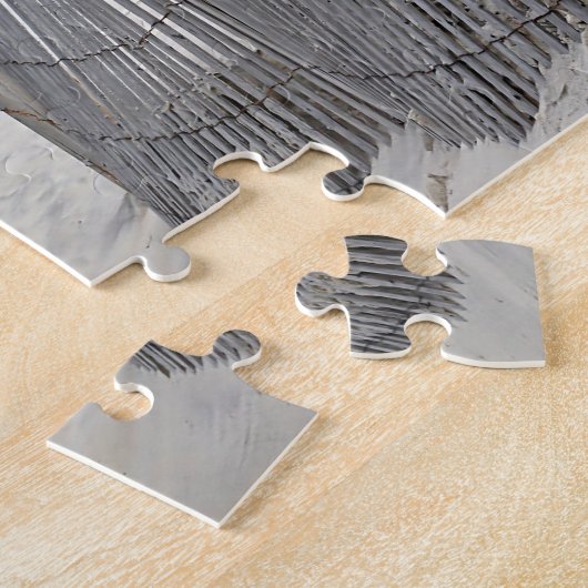 Setzen Sie Zaun und Sanddüne am Strand auf den Puzzle (Seite)