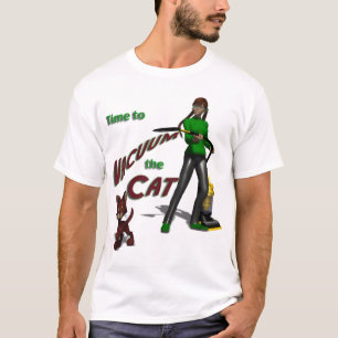 Setzen Sie Zeit fest, um die Katze zu Staub saugen T-Shirt