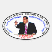 Setzen und schließen ovaler aufkleber (Vorderseite)