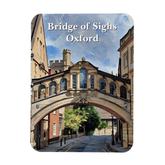 Seufzerbrücke in Oxford Akrylgemälde Magnet (Vertikal)