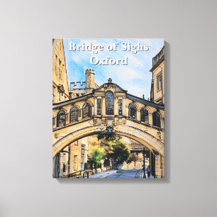 Seufzerbrücke in Oxford Pencil Sketch Leinwanddruck