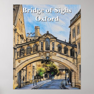 Seufzerbrücke in Oxford Pencil Sketch Poster