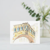 Seufzerbrücke Wasserfarbe zeichnend Postkarte (Stehend Vorderseite)