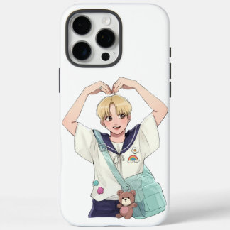 Seungkwan SEVENTEEN Anime-Stil Herzpose Fan-Art iPhone 16 Pro Max Hülle