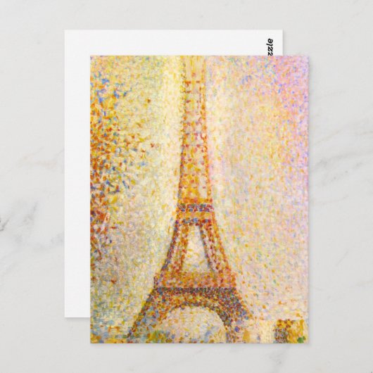 Seurat Eiffel Tower Postcard Postkarte (Vorne/Hinten)