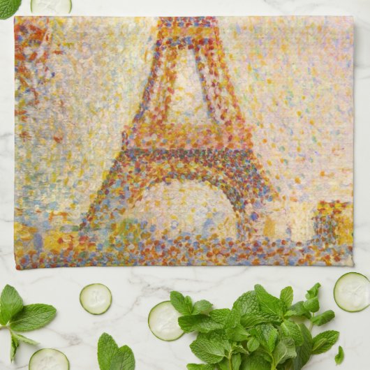 Seurat Eiffelturm-Geschirrtuch Handtuch (Gefaltet)