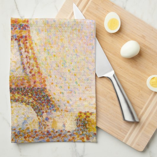 Seurat Eiffelturm-Geschirrtuch Handtuch (Viertel Falte)