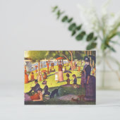 Seurat Painting Sonntag Nachmittag Postkarte (Stehend Vorderseite)