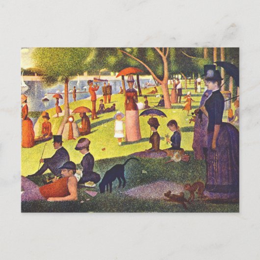 Seurat Painting Sonntag Nachmittag Postkarte (Vorderseite)