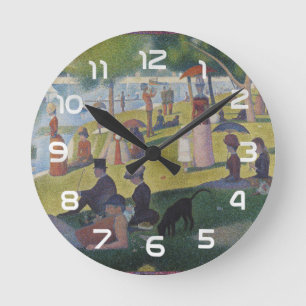 Seurat Sonntag La Grande Jatte Kunstwerk Runde Wanduhr