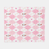 Seuss Valentine| Rosa Raute Katze in H Fleecedecke (Vorderseite (Horizontal))