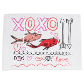 Seuss Valentine| XOXO Design Große Geschenktüte (Vorderseite)