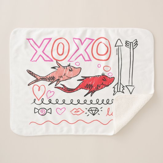 Seuss Valentine| XOXO Design Sherpadecke (Vorderseite (Horizontal))