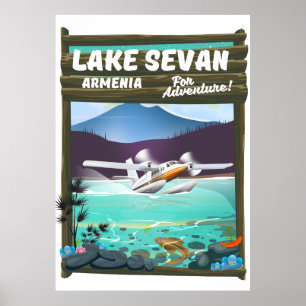 Sevan-See Armenien Vintage Reiseposter Poster