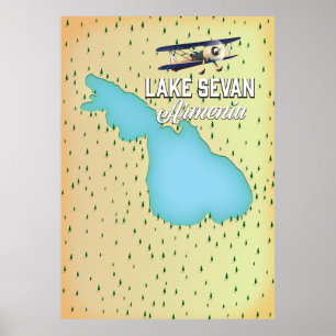 Sevansee Armenien Karte Poster